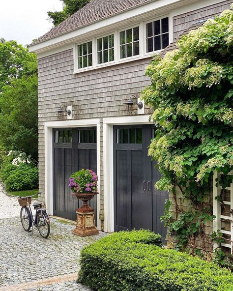 Sandra M Cavallo (@oldsilvershed) • Instagram photos and videos Clopay Garage Doors, Home By The Sea, Be Prettier, Carriage House Garage, Cedar Shakes, Exterior House Paint Color Combinations, Beach House Exterior, Dream Beach Houses, Cape Cod House