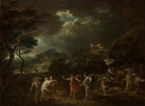 Francesco Zuccarelli - Macbeth and the Three Witches a Painting on Panel by Francesco Zuccarelli For Sale at 1stDibs Witches Painting, Duke Of Devonshire, Witch Painting, Cain And Abel, Three Witches, Contemporary Costumes, The Sacrifice, Religious Paintings, European Paintings