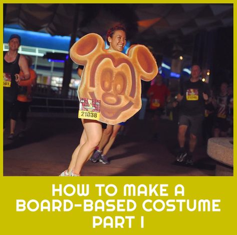 Guide and intro to making a big board race costume // runDisney // race costume // mickey waffle Breathing Tips For Running, Disney Themed Costumes, 2022 Costume Ideas, Half Marathon Prep, Disney Running Costumes, Disney Cosplay Ideas, Race Costume, Mickey Waffle, Team Snacks