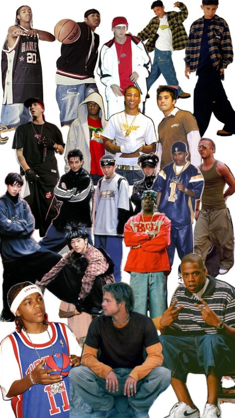 90s Hip Hop Outfits Men, 2000s Theme Party Outfit, Early 2000s Fashion Outfits Party, Hiphop Outfit Men, 2000 Theme Party Outfits, 2000s Outfits Men, 90s Streetwear Aesthetic, 90s Parties, 90s Hiphop Fashion