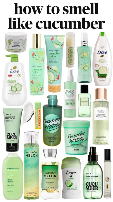 how to smell like cucumber. how to smell like cucumber mint. how to smell like cucumber melon. how to smell fresh Smell Like Cucumber, Cucumber Scent, Shimmer Body Oil, Skin Care Routine Order, Fragrances Perfume Woman, Body Hygiene, Cucumber Melon, Perfect Skin Care Routine, Shower Skin Care