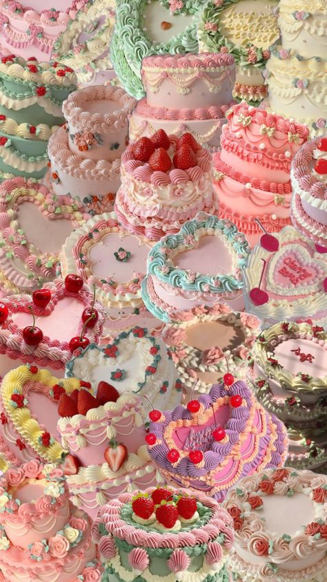 #dessert #cake #pastel #sweet #baking #aesthetic #wallpaper #collageart #collage Pastel Collage Aesthetic, Yume Kawaii Aesthetic Wallpaper, Vintage Cake Wallpaper, Pastel Party Aesthetic, Cake Desktop Wallpaper, Dessert Wallpaper Aesthetic, Gourmand Aesthetic, Pink Cake Wallpaper, Baking Aesthetic Wallpaper