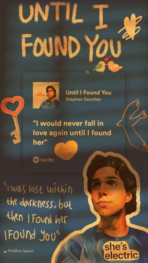 Until I Found You Stephen Sanchez Aesthetic, Until I Found You Spotify Aesthetic, Staring Into Space, Music Poster Ideas, Meaningful Lyrics, Instagram Creative Ideas, Music Collage, Song Suggestions, Music Poster Design