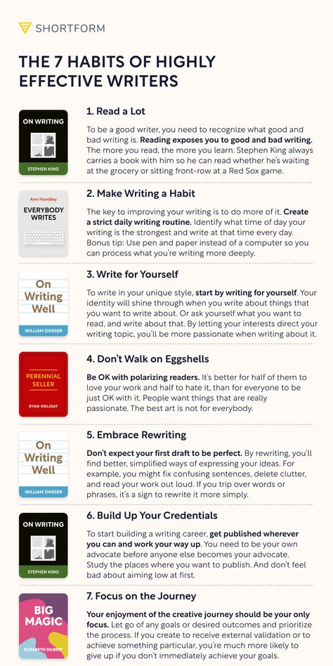 Share these tips with the budding writer in your life! ✒️ And hit the link for 7 more writing tips. #shortformguides #writingtips #encourageayoungwriterday Writing Productivity, Writing Business, Tools For Writers, Writers Block Tips, Writing Tips For Beginners, Business Writing Skills, Improve Writing Skills, Script Writer, Improve Writing