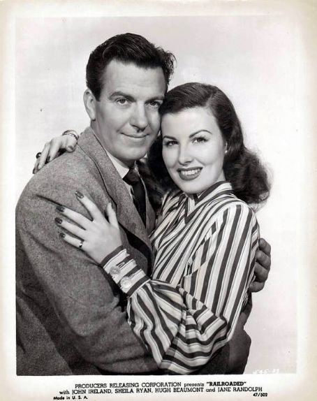 Railroaded (1947) Hugh Beaumont (Police Sgt. Mickey Ferguson) and Sheila Ryan (Rosie Ryan). Sheila Ryan, Hugh Beaumont, Leave It To Beaver, Police Sergeant, Hollywood Stars, Vintage Photography, Actors & Actresses, The Past, Hollywood