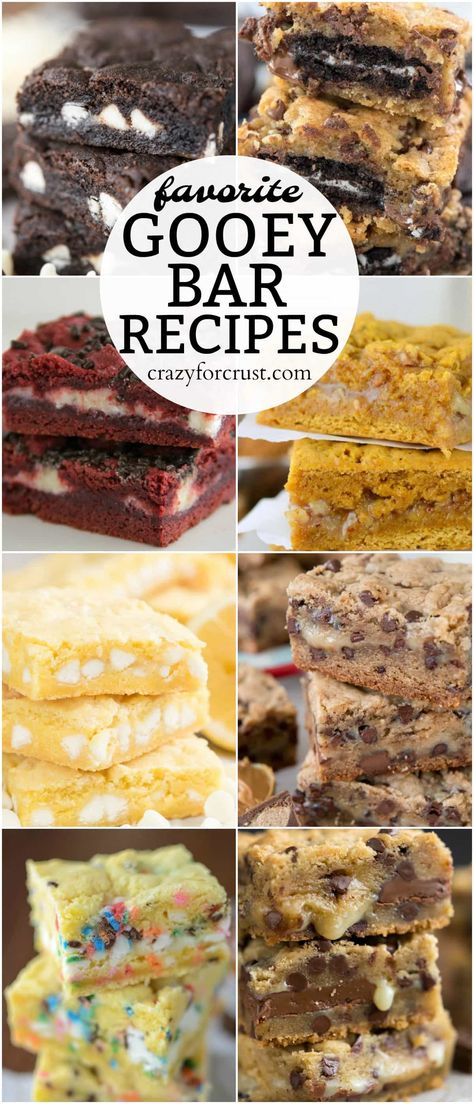 These are my favorite Gooey Bar Recipes and perfect for any occasion. Chocolate, lemon, peanut butter - everyone loves these recipes! Gooey Butter Cheesecake Recipe, Pie, Chocolate Cake Mix Bars Recipes, Peanut Butter Ooey Gooey Bars, Gooey Butter Cake Flavors, Simple Bar Recipes, Mystery Bars Recipe, Best Bar Recipes Desserts, Lemon Gooey Bars