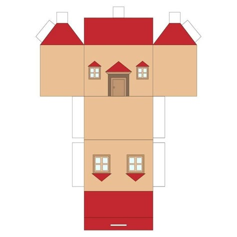 House Pattern Design, House Printable Templates, Maket House, Paper House Template Printables Free, Printable House Template, Papercraft House, Paper House Printable, House Paper Craft, 3d Paper Houses