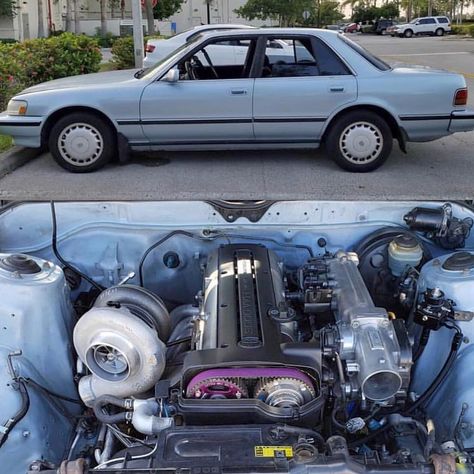 2JZ swapped Toyota Cressida🤘🏼 The best sleeper I’ve seen! ❗️FOLLOW @engine_swaps ❗️ #engineswap @theuncannyj Sleeper Cars, 2jz Engine, Car Builds, Toyota Cressida, Engine Swap, Tuner Cars, Car Engine, Jdm, Cool Cars