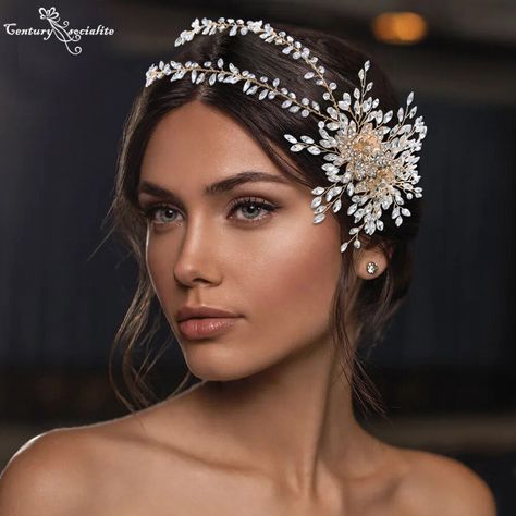 Silver Wedding Headpiece, Rhinestone Hairpiece, Vine Headband, Women's Headbands, Embellished Headband, Unique Hair Accessories, Pearl Headpiece, Beautiful Tiaras, Bride Headpiece