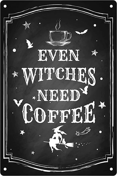 Witch Kitchen, Macabre Decor, Gothic Kitchen, Gothic Wall Decor, Witch Coffee, Coffee Bar Decor, Bg Design, Coffee Sign, Hey Boo