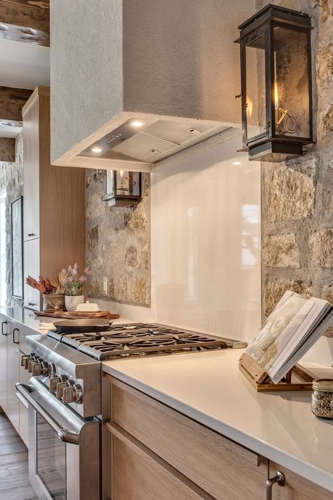 Modern French Country, Becki Owens, Stone Backsplash, French Country Farmhouse, Stone Walls, Counter Tops, Counter Top, Design Case, Beautiful Kitchens