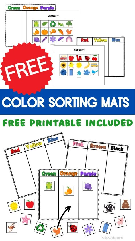 Color Sorting Preschool, Shape Sorting Activities, Preschool Math Centers, Preschool Color Activities, Game For Toddlers, Colors For Toddlers, Color Sorting Activities, Sorting Colors, Color Flashcards