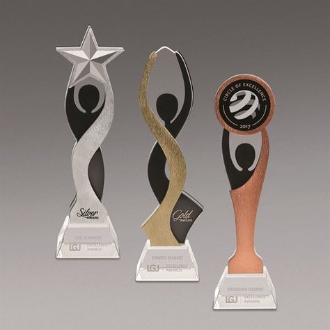 Creative Trophy Ideas, Trophy Craft, Wood Trophies, Acrylic Trophy, Award Plaques, Small Business Design, Award Display, Plaque Design, Glass Awards