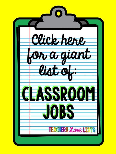 Classroom Jobs List of pretty much every kindergarten first grade or second grade classroom job you could ever think of... definitely save this! Classroom Table Jobs, Group Jobs In The Classroom, Classroom Jobs For Kindergarten, 5th Grade Incentive Ideas, Student Jobs In The Classroom, Classroom Job Chart Ideas, Class Currency, Classroom Jobs Elementary, Elementary Classroom Jobs