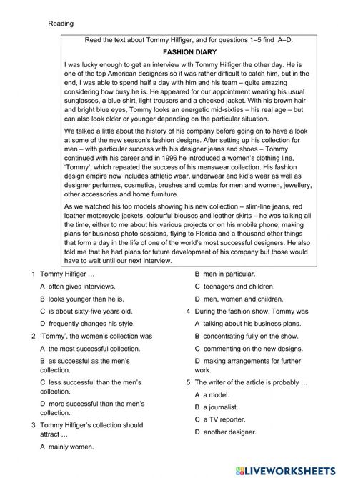 Oxford Exam Trainers B1 unit 5 Reading test worksheet Reading Test Worksheet, Cambridge Test, Toefl Exam, Word Skills, Writing Test, English Exam, English Exercises, Reading Test, English Language Learning Grammar