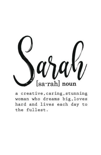 Personalized "Sarah" Journal for Women - Blank Journal for Journaling - Journal Notebook for Women - Best Friend Gift - Personalized Gifts - Inspirational Journals - Sarah Name Meaning Sara Name Meaning, Sarah Name, Sarah Tattoo, Meaningful Baby Names, Writing Paper Template, Inspirational Journal, Beautiful Names, Print Bedroom, Crayon Art Melted