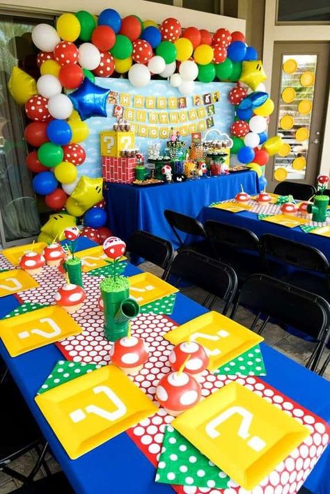 Nintendo Birthday Party, Mario Kart Birthday, Super Mario Brothers Party, Super Mario Bros Party Ideas, Super Mario Brothers Birthday, Mario Brothers Birthday Party, Mario Kart Party, Mario Bros Birthday Party Ideas, Nintendo Party