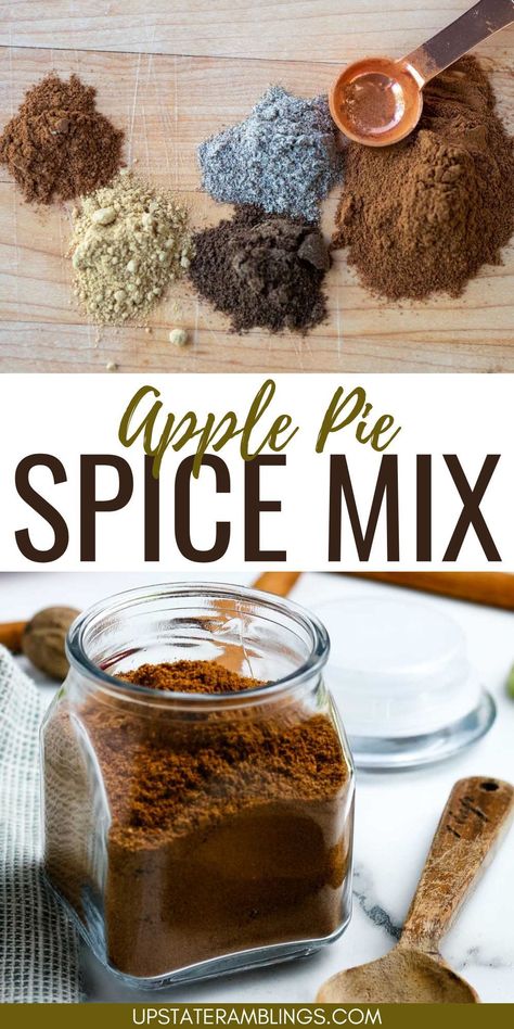 Apple Pie Spice Mix Diy Apple Pie Spice, Fall Spice Blend, Homemade Apple Pie Spice, All Spice Recipe Homemade, Apple Pie Spice Mix Recipe, Apple Pie Seasoning, Diy Apple Pie, Apple Pie Spice Recipe, Herb Salt Recipe