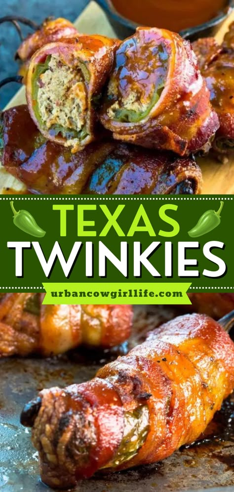 Complete your Super Bowl party food ideas with this easy game day appetizer! It's a big game recipe on the smoker. Made with jalapenos, cream cheese, and bacon, these authentic Texas Twinkies are delicious! Air fryer directions included! Texas Twinkies Recipe, Texas Twinkies, Twinkies Recipe, Traeger Recipes, Pellet Grill Recipes, Smoked Meat Recipes, Best Appetizer Recipes, Brisket Recipes, Smoked Cooking