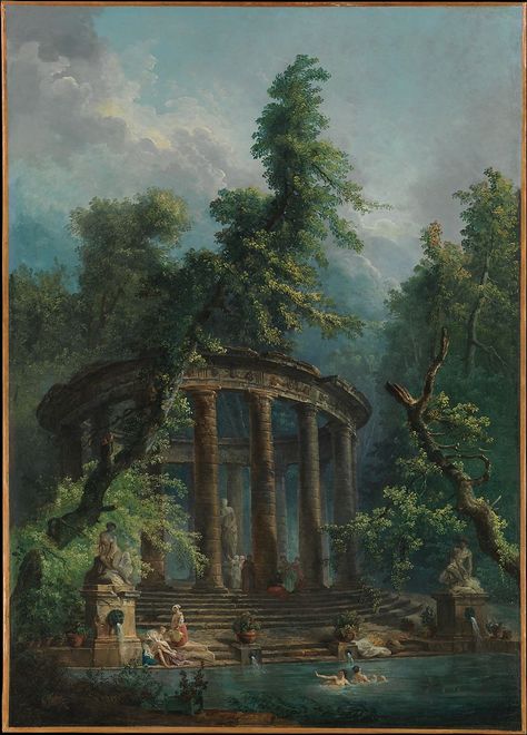 The Bathing Pool, Hubert Robert, Pool Paint, European Paintings, Painting Reproductions, French Artists, Stephen King, Vintage Painting, Metropolitan Museum Of Art