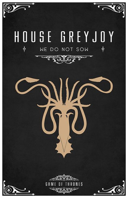 from Thomas Garely #liquidsouldesign on flickr! Check out all his cool sigils. He has a super minimalist series that is also awesome. #fanart #gameofthrones  // pinned by @welkerpatrick House Greyjoy, House Sigil, Game Of Thrones Poster, Game Of Thrones Party, Game Of Thrones Series, Game Of Thrones 3, Game Of Thrones Tv, Got Game Of Thrones, Soul Design