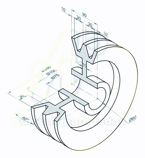 AutoCAD para todos - 100% Práctico: Ejercicios Propuestos de AutoCAD Sólidos 3D (Del 26 al 30) 3d Drawing Techniques, Isometric Drawing Exercises, Autocad Isometric Drawing, Orthographic Drawing, Solidworks Tutorial, Interesting Drawings, Mechanical Engineering Design, Isometric Drawing, Auto Cad