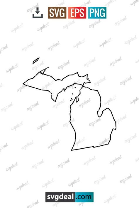 Michigan Outline SVG Michigan Svg Files Free, Michigan Svg, Michigan Outline, United States Map, Free Svg Files, State Map, Start Now, Svg Free, Personal Project