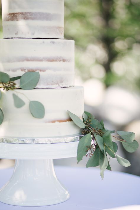 Simple greens to decorate your white wedding cake with a crumb coat of frosting. The nearly naked wedding cake or semi-naked wedding cake look. Salt Lake Temple Wedding, Crumb Coat, Wedding Lds, Temple Wedding Photography, Cake Classic, Italian Wedding Venues, Lds Bride, Lds Temples Wedding, Artistic Wedding Photography