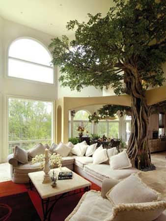 Real or fake, I would love a tree in the middle of my living room! Indoor Tree, Interior Design Per La Casa, Interior Design Gallery, Indoor Trees, Natural Home Decor, Cool Ideas, Cool Stuff, Decor Rustic, The Room