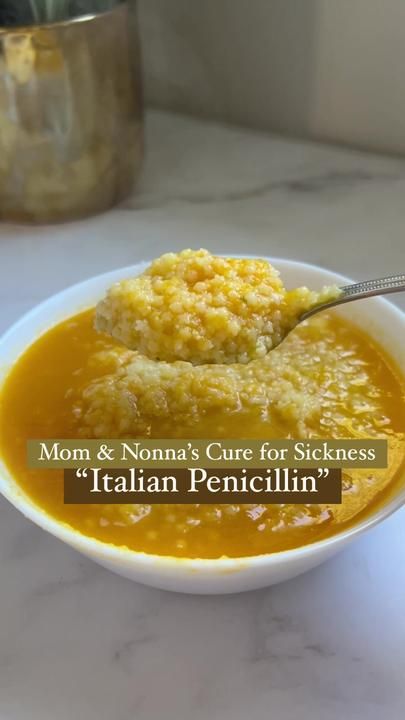 Pastina Recipes Sick, Veggie Italian Pastina Soup, Italian Pastina Soup Modern Nonna, Italian Soup Pastina, Soup From Scratch Recipes, Italian Pennecillin, Pastalini Soup, Pastina Italian Penicillin, Italian Penicillin Soup Video