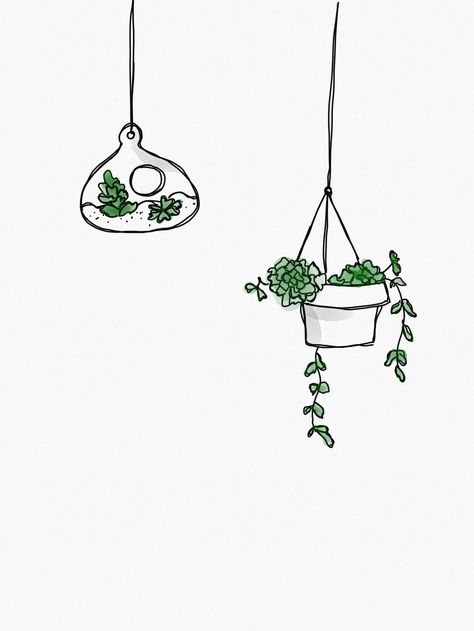 Small Aesthetic Drawings For Wall, Mini Plants Drawing, Plants Drawings Easy, Cute Houseplant Drawings, Cute Plants Drawing Cartoon, Small Plant Drawing Simple, Drawing Ideas Easy Plants, Small Plant Doodles, Plants Cartoon Drawing