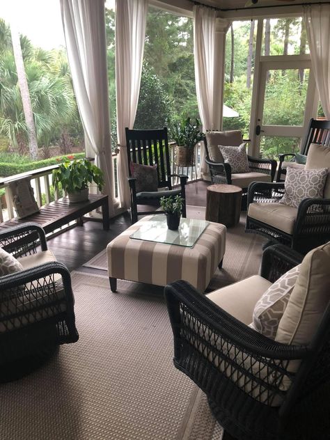 Screened In Porch To Sunroom, Sunroom Conversion, Porch To Sunroom Conversion, Camper Deck, Screened Porch Ideas, Cozy Outdoor Spaces, Small Screened Porch, Porch To Sunroom, Lanai Room