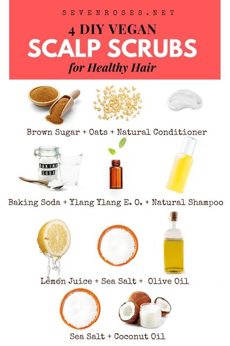 Diy Scalp Scrub, Hair Scrub, Flaky Scalp, Natural Conditioner, For Healthy Hair, Scalp Scrub, Home Remedies For Hair, Homemade Hair Products, Vegan Hair