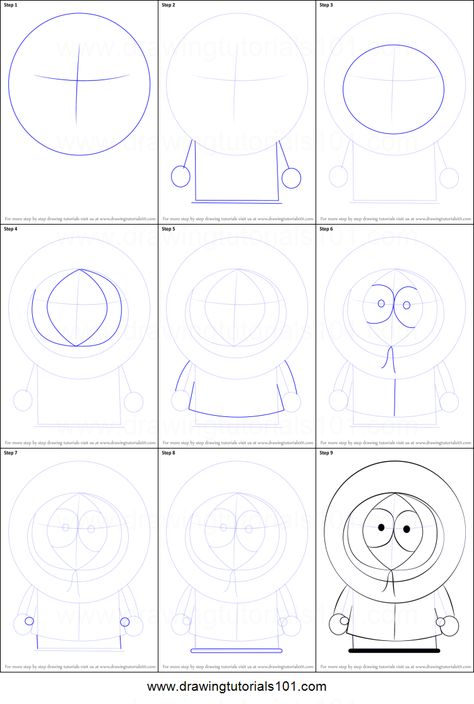 How To Draw Kyle South Park, Kenny Mccormick Drawing, Kenny South Park Drawings, Kyle South Park Drawing, Southpark Characters Drawing, South Park Drawings Kyle, How To Draw Kenny From South Park, Kenny South Park Drawing Easy, South Park Kenny Drawing