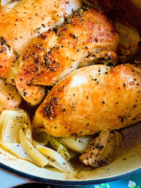 Oven Rotisserie Chicken, Claussen Pickles, Farmhouse Cooking, Chicken Lazone, Chicken Breast Oven, Rotisserie Chicken Breast, Broiled Chicken, Poultry Dishes, Chicken Curry Salad