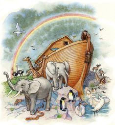 Noah's Ark Drawing, Noah's Ark Art, Noahs Arc, Noahs Ark Animals, Boat Drawing, Church Pictures, Noah S Ark, Biblical Art, Noah's Ark