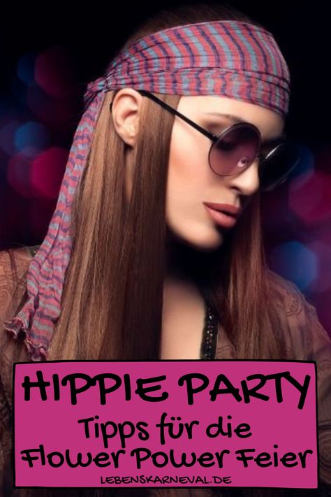 Bunte Kleidung, schrille Dekoration, lange Haare und laute Musik. Hier finden Sie zahlreiche Vorschläge für die Organisation einer Hippie Party. 70s Flower Power Outfit, Flower Power Outfit, Woodstock Outfit, Hippie Style 70s, 70s Fashion Hippie, Flower Power Party, Motto Party, Hippie Party, Hippie Outfits