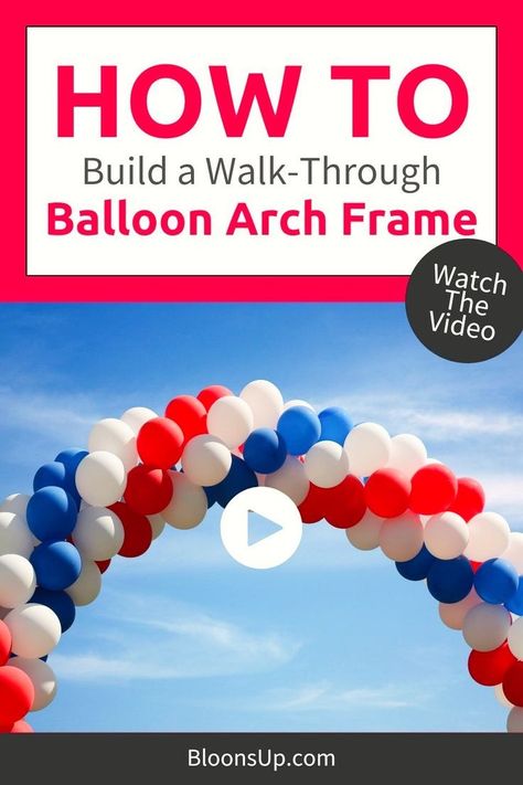 Wow your guests with a giant balloon arch at your next outdoor party! This guide shows you how to make a simple frame that's perfect for any weather. With a little creativity, you can customize your arch with a variety of colors, balloon sizes, and even fun shapes to match your party theme.Watch The Video here! #PartyDecor #BalloonDecorations #DIYPartyIdeas #OutdoorFun How To Build Balloon Arch, How To Make A Balloon Arch, Outdoor Balloon Arch, Outdoor Arch, Balloon Arch Frame, Balloon Clusters, Giant Balloon, Arch Frame, Simple Frame