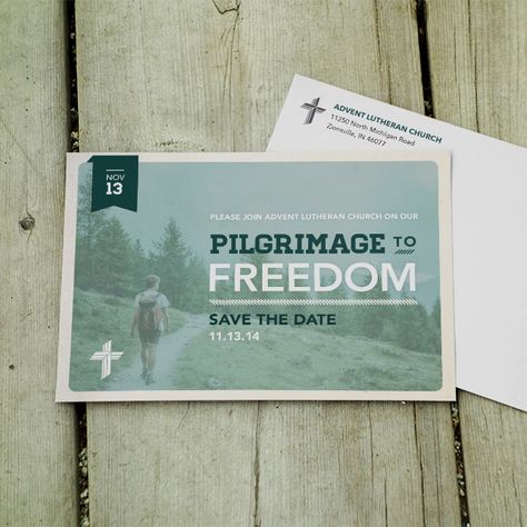 Church Stewardship Campaign Event - Save the Date #Postcard #Design Postcard Design Front And Back, Postcard Invite Design, Nonprofit Postcard Design, Business Postcard Design Marketing, Postcard Flyer Design, Event Postcard Design, Postcard Design Marketing, Postcard Design Layout, Donor Stewardship