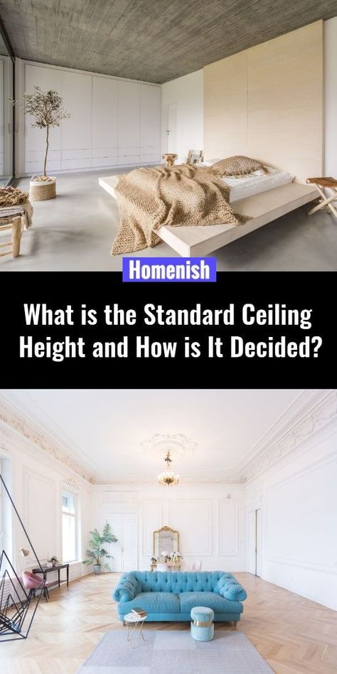 Ever thought about what the standard ceiling height for a residential home is? When planning a residential home building project, the first thing that pops to mind tends to be the square footage of the property rather than the ceiling height. Standard Ceiling Height, Low Height Ceiling Design, How To Heighten Ceilings, Ceiling Heights Guide, Smooth Ceiling Vs Texture, Types Of Ceilings, Tray Ceiling, Floor Ceiling, Home Building