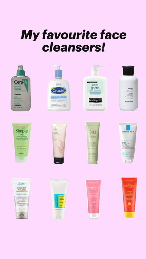 #facecleanser #facewash #cetaphil #cerave #dotandkey #aqualogica #simple #pixi Simple Cleanser, Hydrating Cleanser, Facial Wash, Girl Tips, La Roche Posay, Foam Cleanser, Skin Care Essentials, Face Cleanser, Face Wash