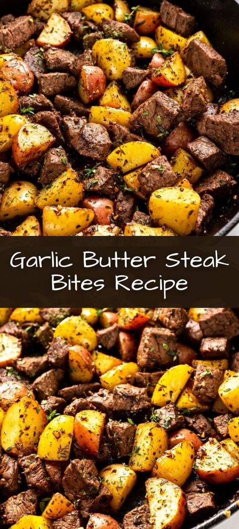 Butter Steak Bites Recipe, Garlic Butter Steak Bites, Butter Steak Bites, Steak Dinner Recipes, Steak Bites Recipe, Butter Steak, Dinner Recipies, Garlic Butter Steak, Fast Dinner Recipes