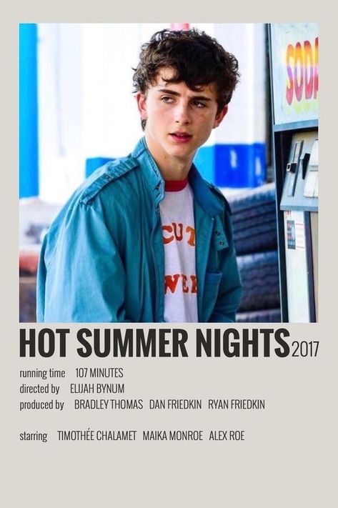 Hot Summer Nights Movie, Scarie Movie, Polaroid Movie Poster, Indie Movie Posters, Movies To Watch Teenagers, Iconic Movie Posters, Movie Card, Film Posters Minimalist, Hot Summer Nights