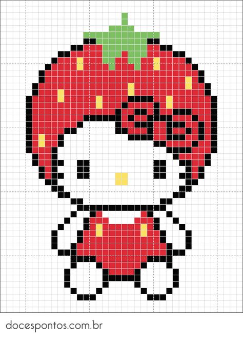 carnaval2.gif 609×850 pixels Pixel Art Hello Kitty, Hello Kitty Pixel Art, Hello Kitty Crochet, Hello Kitty Crafts, Graph Crochet, Easy Pixel Art, Pixel Art Templates, Motifs Perler, Pixel Crochet