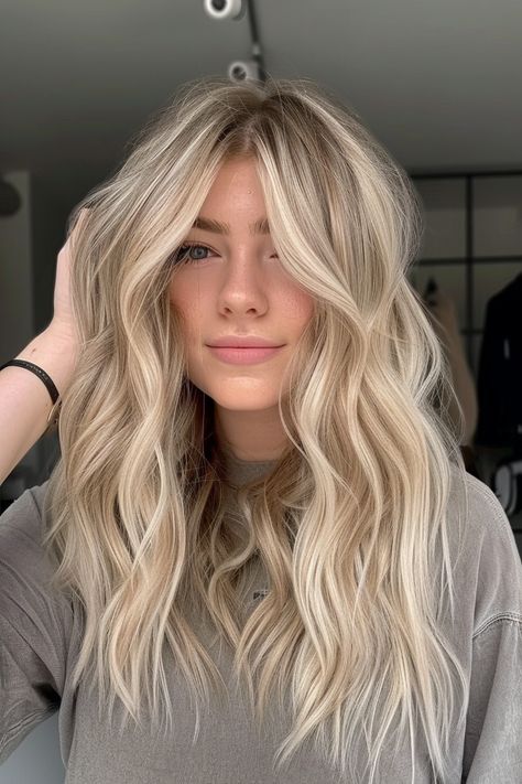 From classic light blonde balayage styles to high-contrast black and blonde ombre looks, there's a ton of ways to rock blonde hair. Click through for 40+ examples of the hottest blonde hair colors or save this pin for later! Blond Hair Inspo Highlights, Blonde Hair Fall 2024, Western Blonde Hair, Blonde Hair Lived In, Blonde Deminsional Hair, Blonde With Deminsion, Blonde Balayage 2024, Blond With Brown Roots, Low Lights For Blonde Hair Balayage