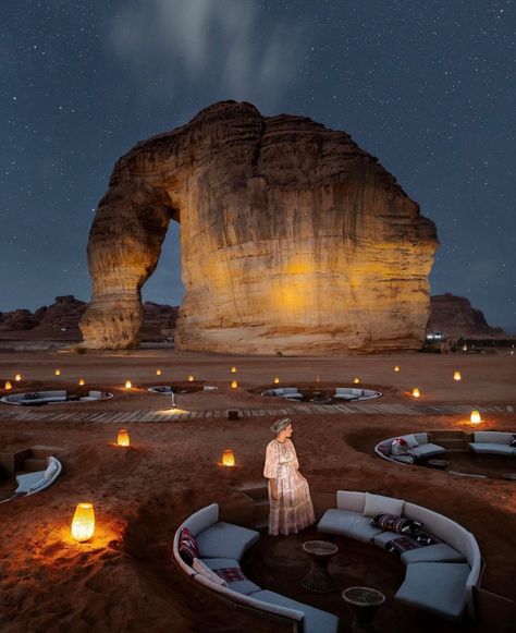 🌍 @your_passport is Not Lost 🌍 in Al Ula, Saudi Arabia #sheisnotlost sheisnotlost IMAGE Visiting Saudi Arabia, Al Ula Saudi Arabia Aesthetic, Range Rover Dubai, Al Ula Saudi Arabia, Saudi Arabia Tourism, Alula Saudi Arabia, Alula Saudi, Light Sculpture Installation, Middle East Art