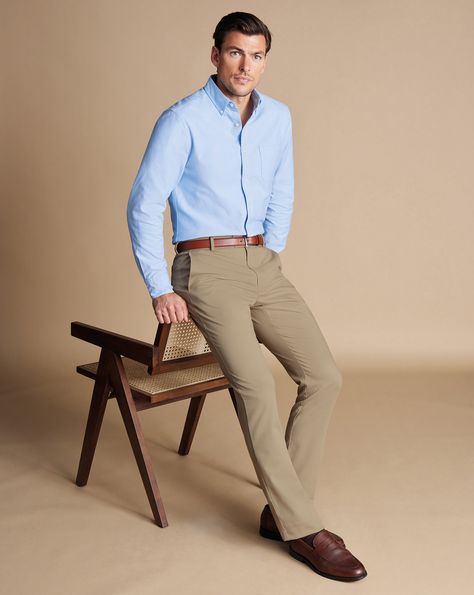 Ultimate Non-Iron Chinos - Taupe | Men's Charles Tyrwhitt Ultimate Non-Iron Chino Pants - Taupe Neutral Size W32 L30 Cotton Man Shirt Pant Combination, Mens Fashion Professional Casual, Shirt And Trousers Men Outfits Formal, Business Casual Chinos Men, Formal Business Attire For Men, Chino Pants Men Outfits Street Styles, Men Chinos Outfit, Church Outfit Men Sunday, Khaki Pants Outfit Men Formal