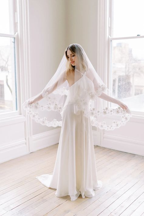 Twigs & Honey’s Charming 2024 Collection Is “For the Dreamers and the Romantics” Double Layer Veil Bridal, Pearl Veils, 2 Tier Veil, Veil With Blusher, Veil Short, Long Veil Wedding, Layered Veil, Fingertip Veil, Short Veil