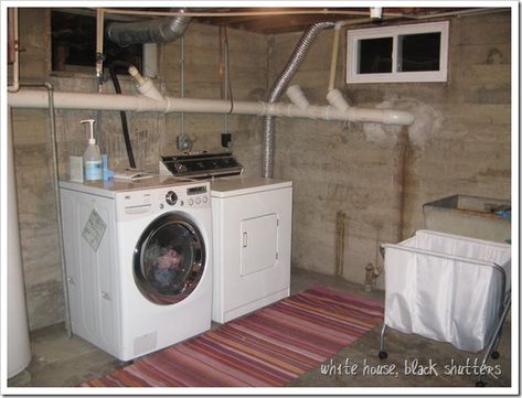 Small Basement Laundry Room Ideas, Small Basement Laundry Room, Basement Laundry Room Ideas Unfinished, Basement Laundry Room Design, Unfinished Basement Laundry, Basement Laundry Room Makeover, Basement Laundry Room Ideas, Laundry Room Pictures, Small Laundry Room Organization