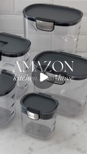 Jen Adams on Instagram: "Tap link in bio to shop! Amazon 9 piece baking storage set!!😍❤️ For those that comment “link” check your DM as you will automatically get links sent to you! If for some reason they don’t send (IG can have a lot of glitches!🙈) you can tap the link in my bio to shop!🥰 These storage containers keep everyday baking essentials fresh and organized!!! 🍰🍞🍪 I loooove how each container comes with a special accessory that is so helpful and well thought-out!!! The magnetic flour leveler?? Amazing!!! 🤩👏🏻 It’s a baker’s dream!!🤗 So happy you’re here fabulous friends!!! Hope you have a fabulous day!!!! Xo! ✨ https://liketk.it/4vAEP" Kitchen Storage Containers Ideas, Organizing Food Storage Containers, Baking Storage, Amazon Favs, Amazon Kitchen Must Haves, Baking Gadgets, Have A Fabulous Day, Cabin Trip, Storage Set